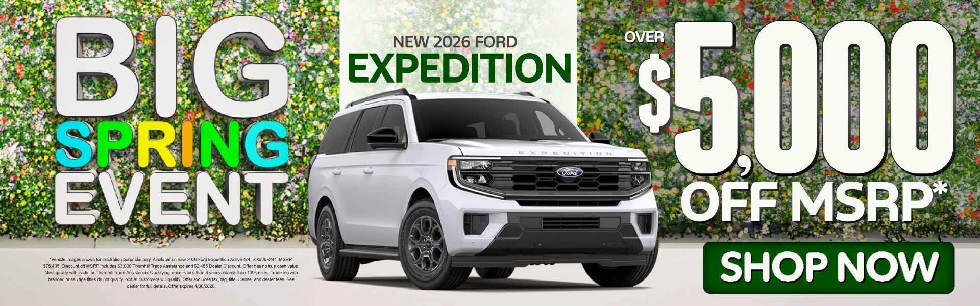 New 2026 Ford Expedition	Over $5,000 Off MSRP*