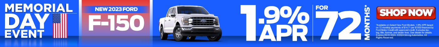 New 2023 ford f-150 1.9% apr for 72 months | act now