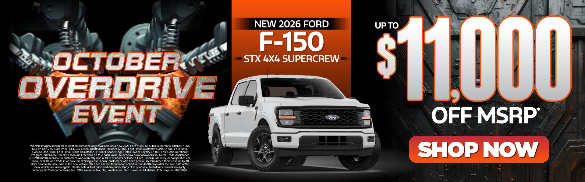 New 2026 Ford F-150 STX 4x4 Supercrew	Up to $11,000 Off MSRP